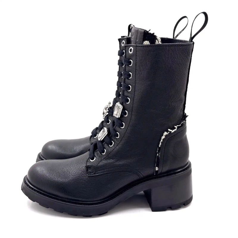 Gio+ Afra 60b Schwarzes Leder Ivoire Chaussures