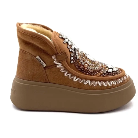 Nan Ku Dfh08 Joias de couro marrom Ivoire Chaussures