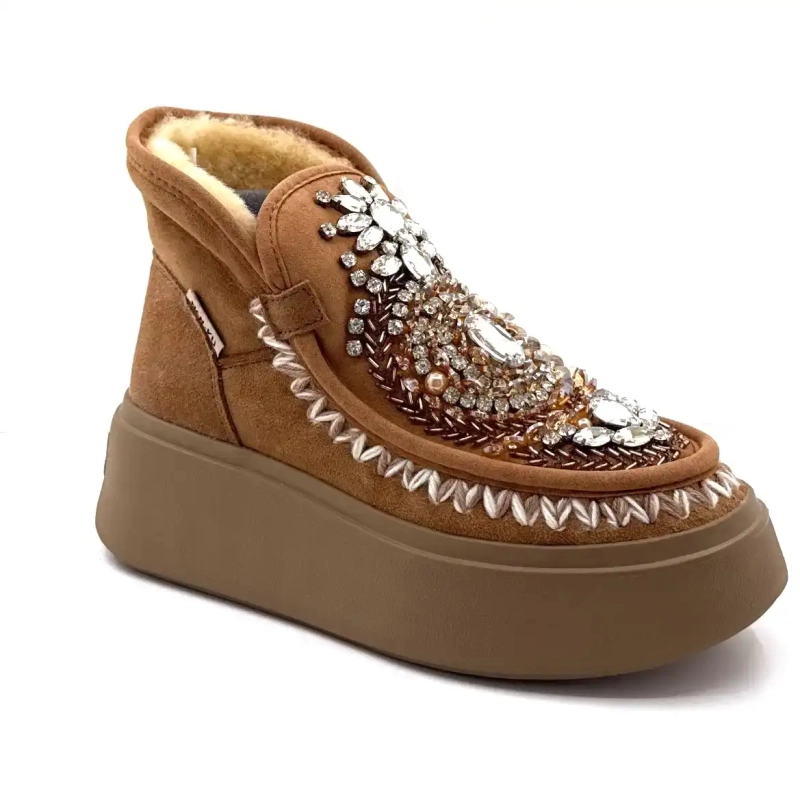 Nan Ku Dfh08 Brune Lærsmykker Ivoire Chaussures