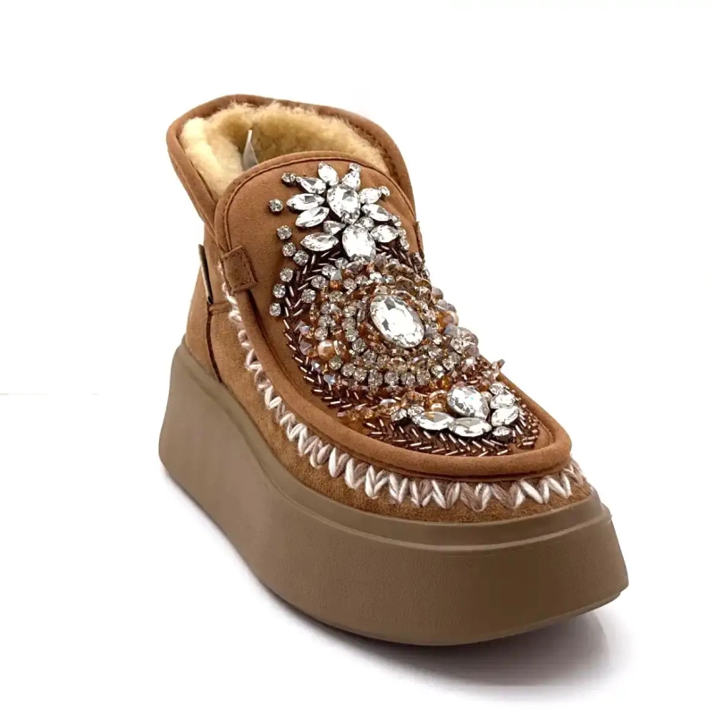 Nan Ku Dfh08 Joyería de cuero marrón Ivoire Chaussures