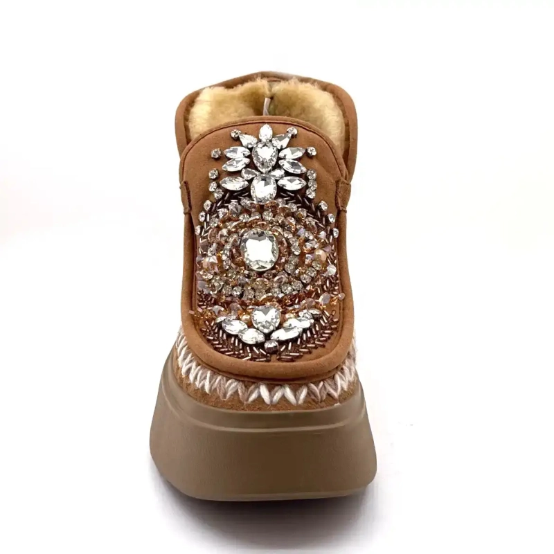 Nan Ku Dfh08 Cuir Marron Bijoux Ivoire Chaussures