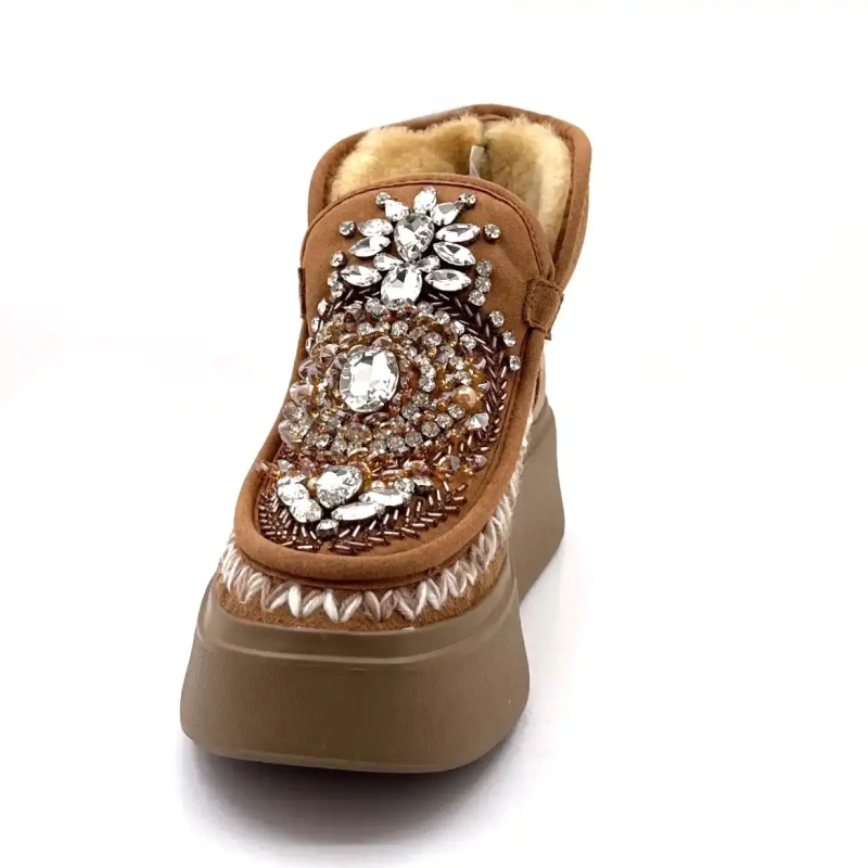 Nan Ku Dfh08 Joyería de cuero marrón Ivoire Chaussures