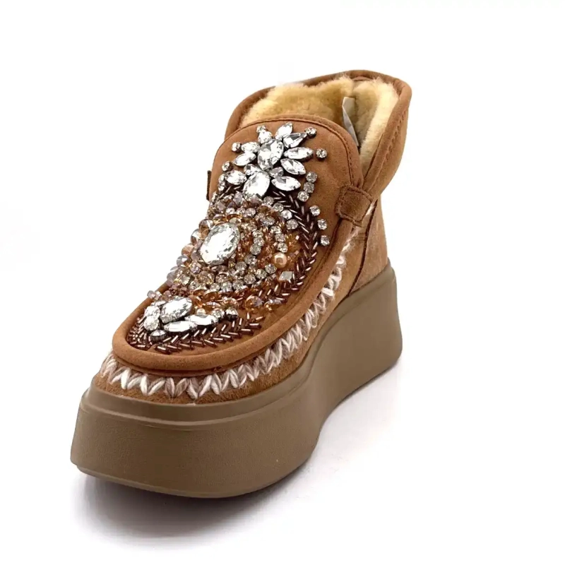 Nan Ku Dfh08 Cuir Marron Bijoux Ivoire Chaussures