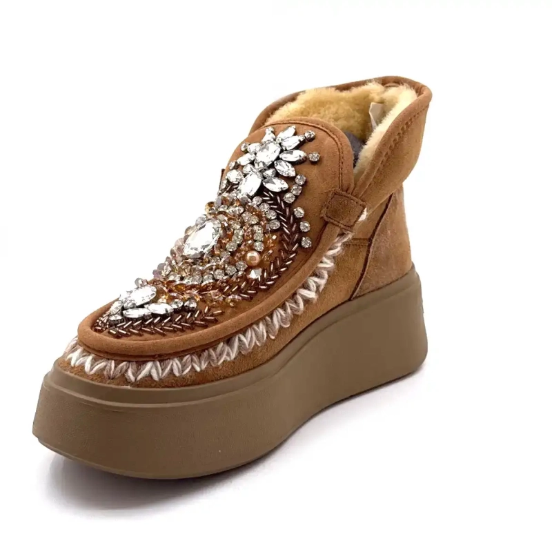 Nan Ku Dfh08 Joyería de cuero marrón Ivoire Chaussures