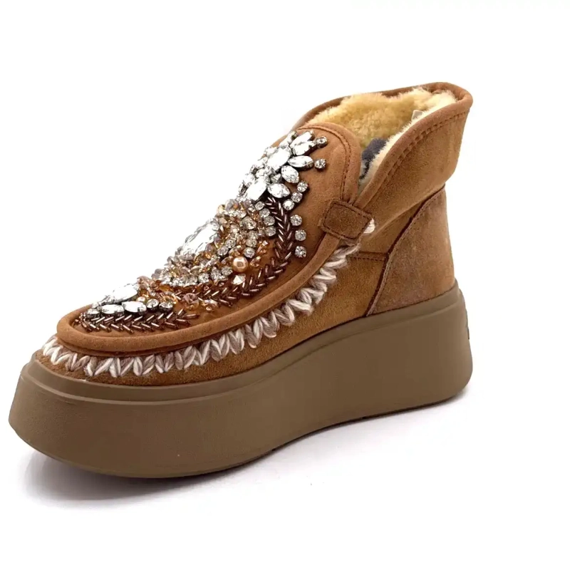 Nan Ku Dfh08 Cuir Marron Bijoux Ivoire Chaussures