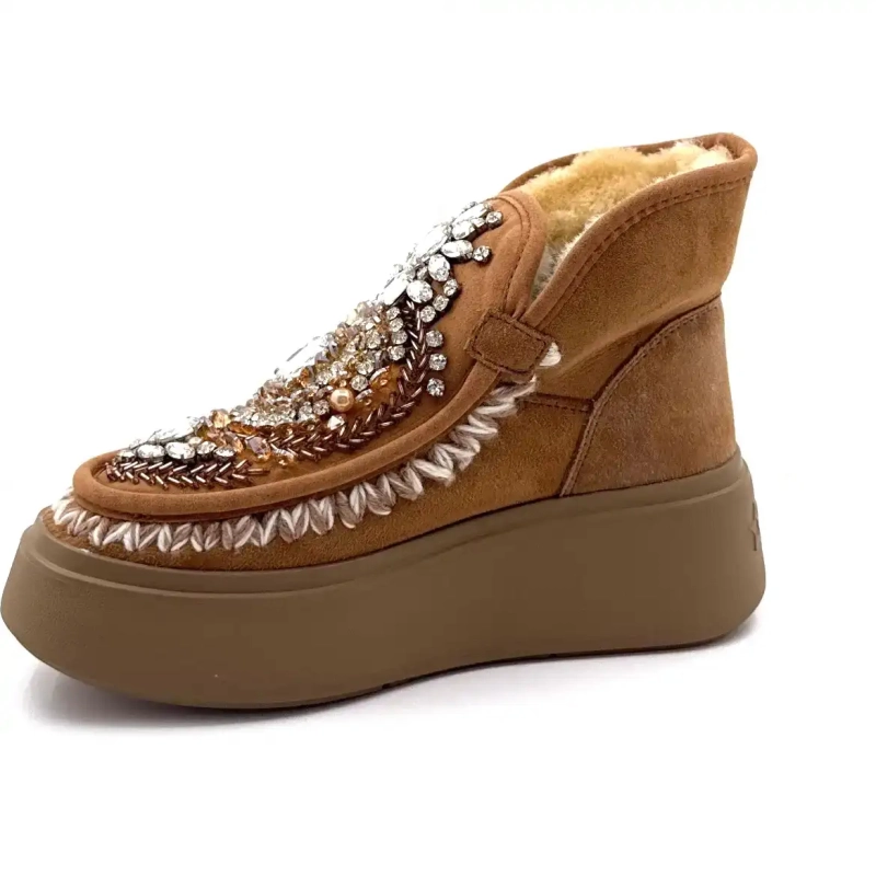 Nan Ku Dfh08 barna bőr ékszer Ivoire Chaussures