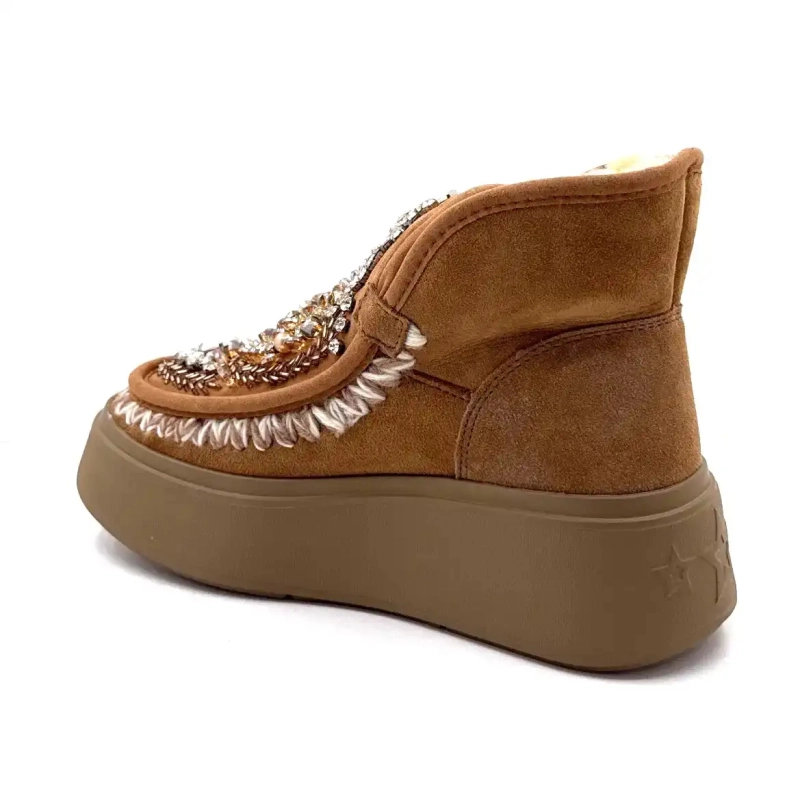 Nan Ku Dfh08 Cuir Marron Bijoux Ivoire Chaussures