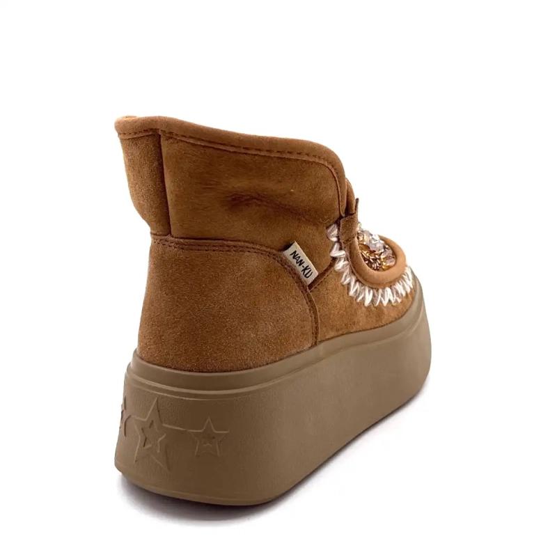 Nan Ku Dfh08 Bruine leren sieraden Ivoire Chaussures