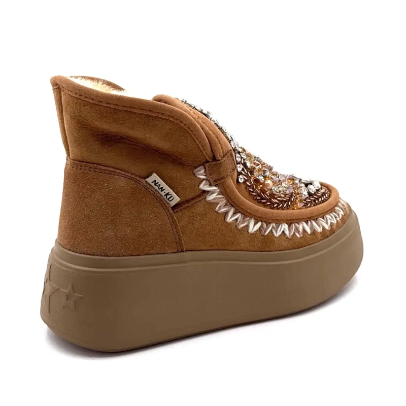 Nan Ku Dfh08 Joias de couro marrom Ivoire Chaussures