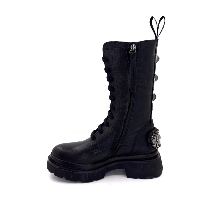 Gio+ Cora 12b Pelle Nera Ivoire Chaussures