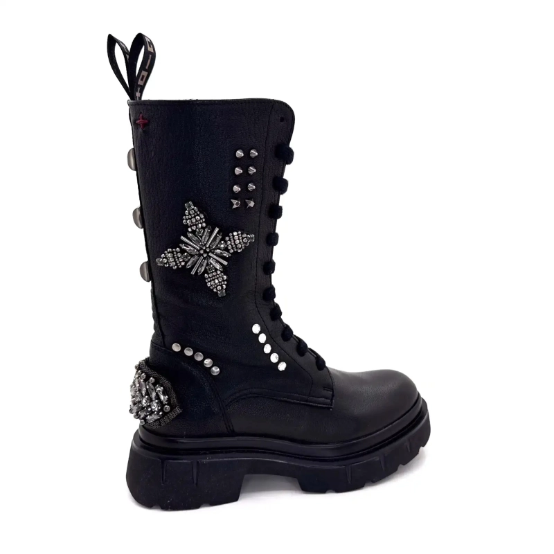 Gio+ Cora 12b fekete bőr Ivoire Chaussures