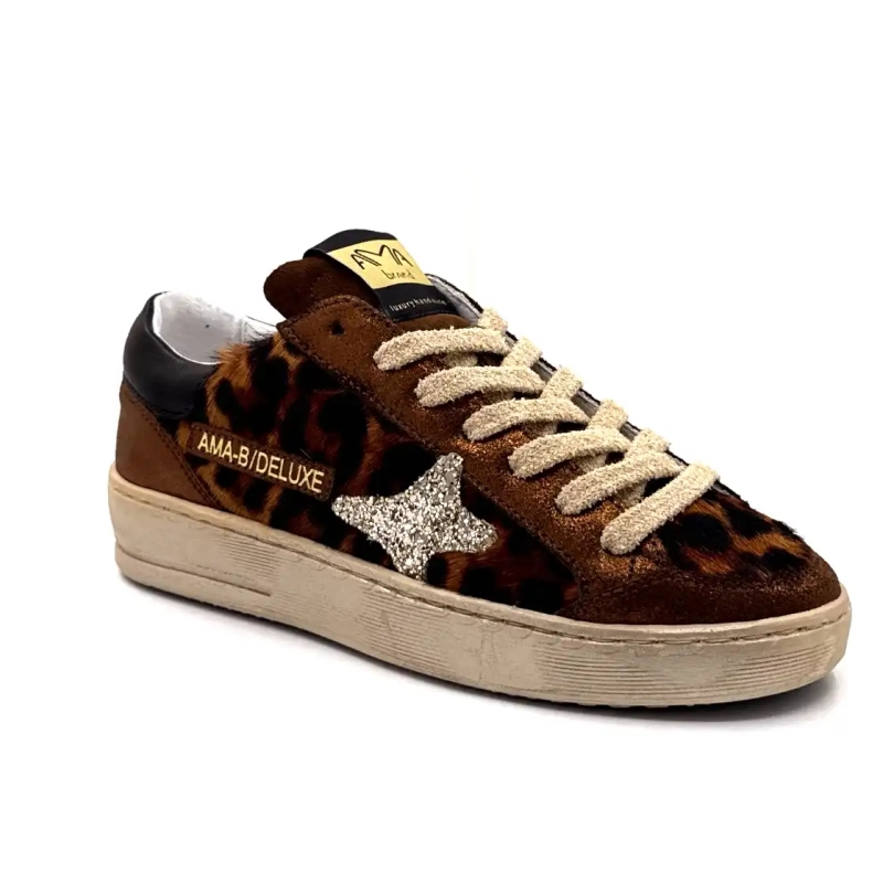 4347 Ama Brand Bőr és Csikó Bronz és Oroszlán Ivoire Chaussures