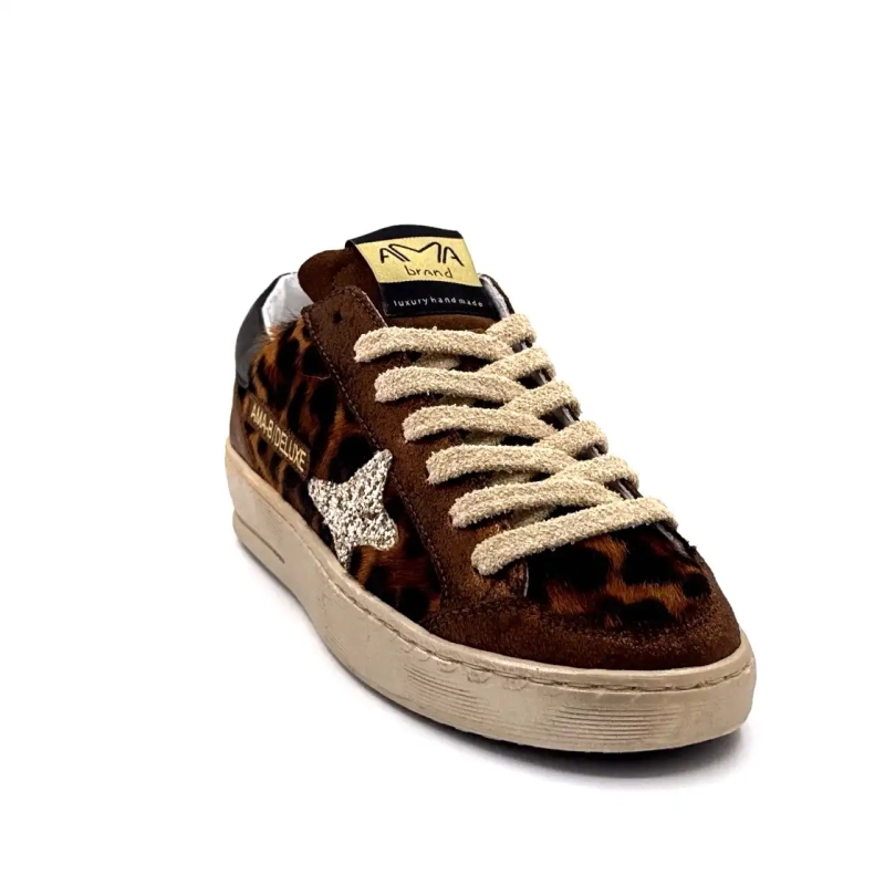 4347 Ama Brand Leer & Veulen Brons & Leo Ivoire Chaussures