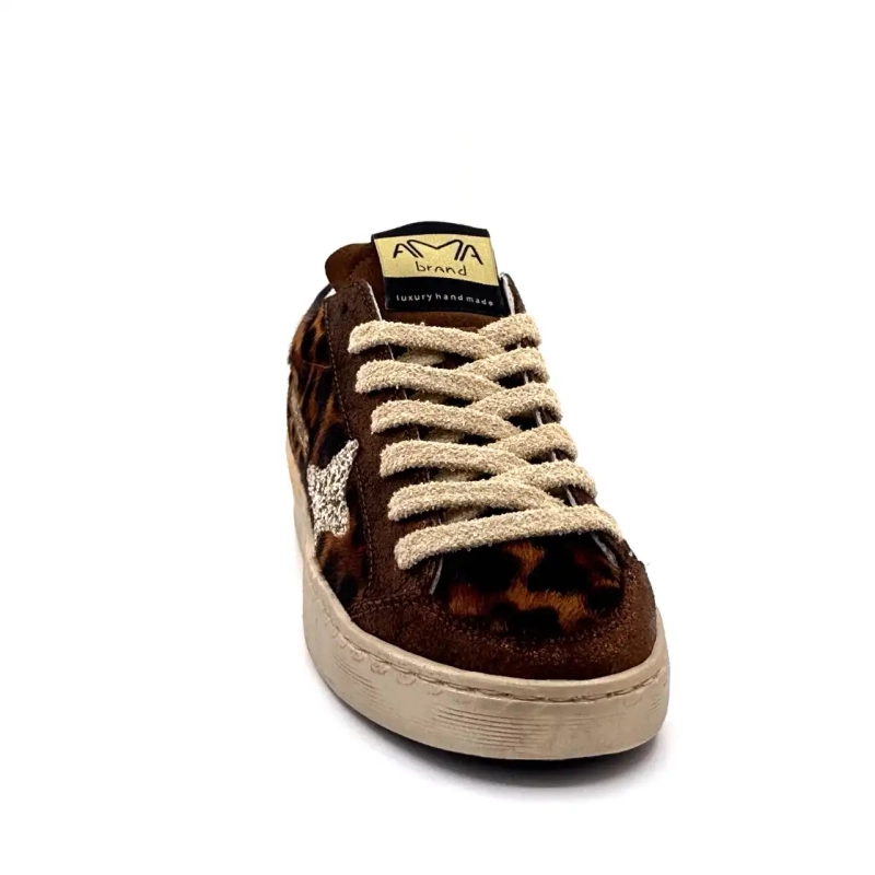 4347 Ama Brand Couro e Foal Bronze e Leão Ivoire Chaussures