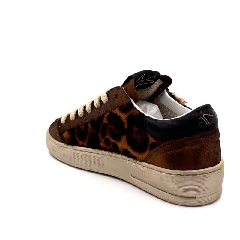 4347 Ama Brand Cuir & Poulain Bronze & Léo Ivoire Chaussures