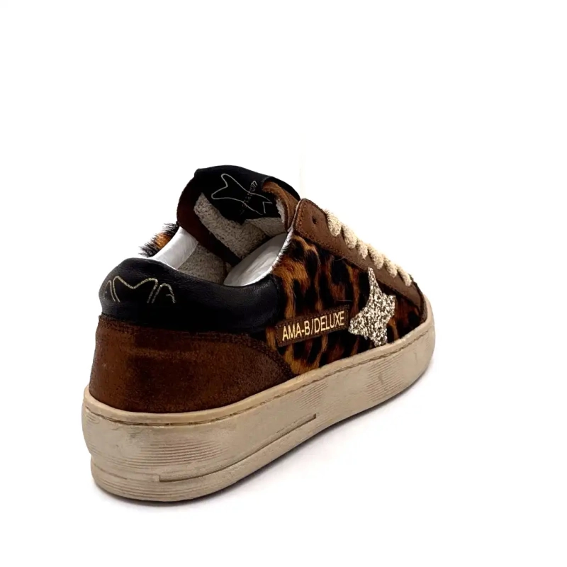 4347 Ama Brand Couro e Foal Bronze e Leão Ivoire Chaussures