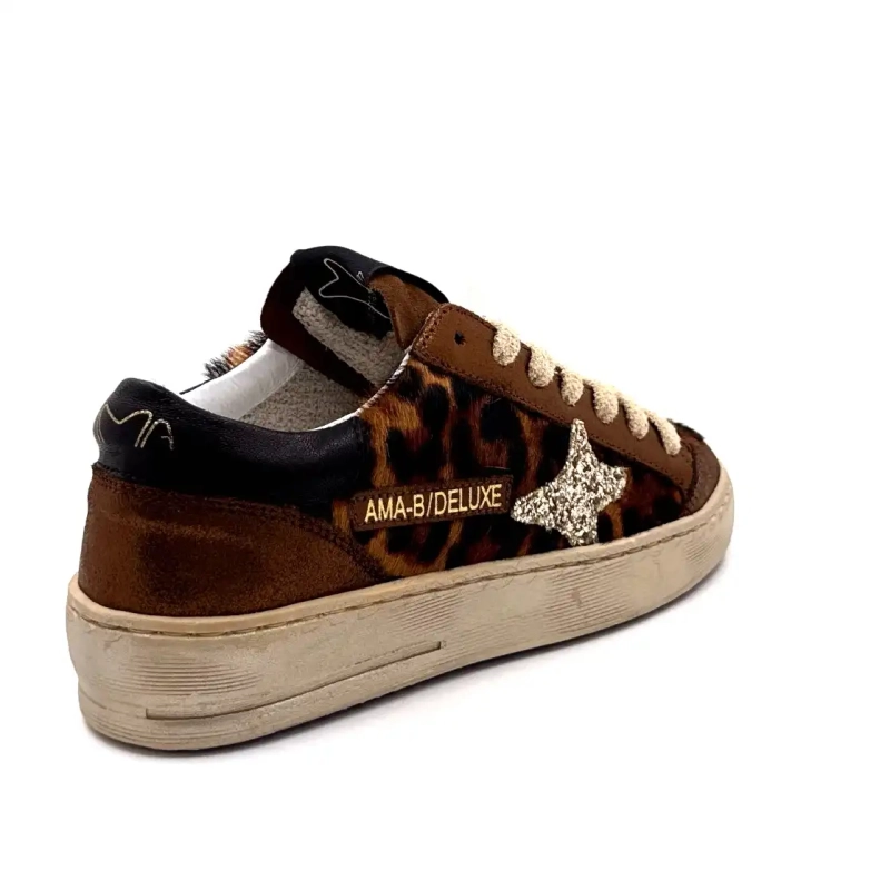 4347 Ama Brand Couro e Foal Bronze e Leão Ivoire Chaussures
