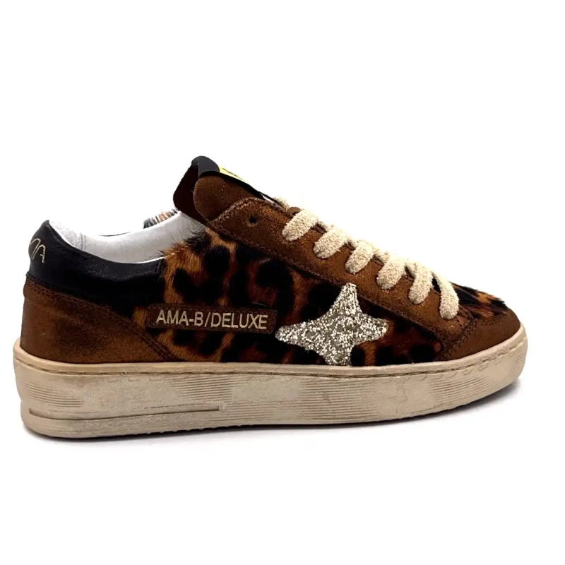 4347 Ama Brand Couro e Foal Bronze e Leão Ivoire Chaussures