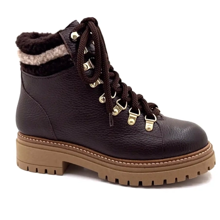 Elena 37953 Brunt narvat läder Ivoire Chaussures