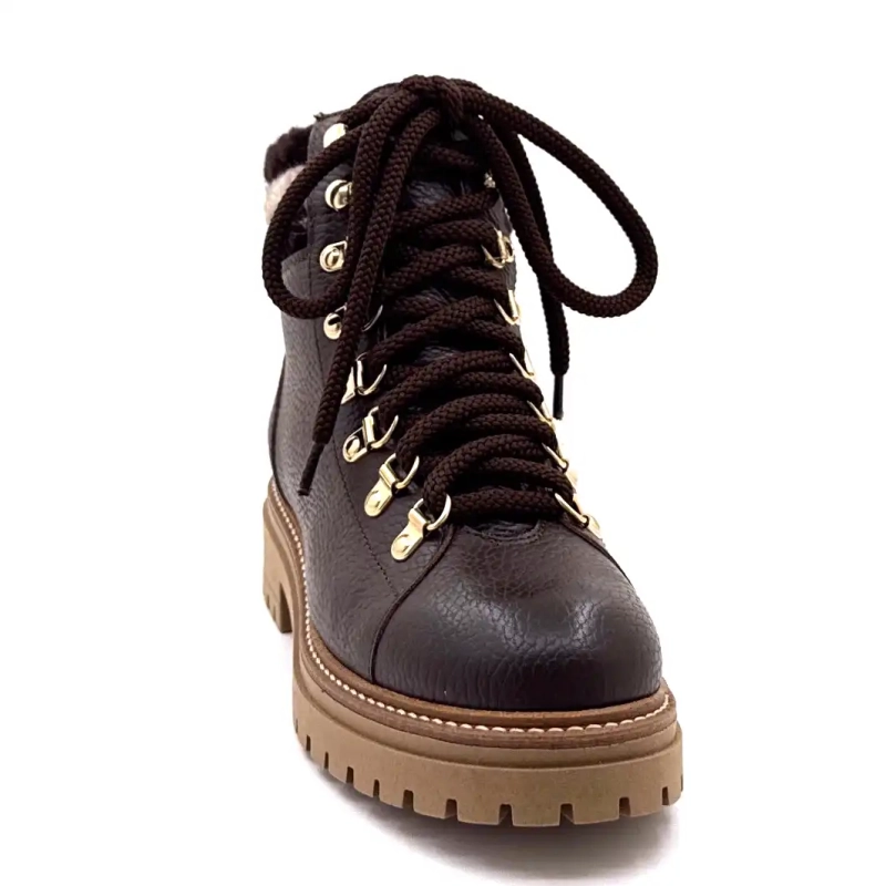 Elena 37953 Braunes genarbtes Leder Ivoire Chaussures