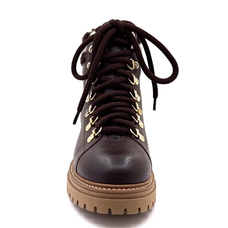 Elena 37953 Brown Grained Leather Ivoire Chaussures