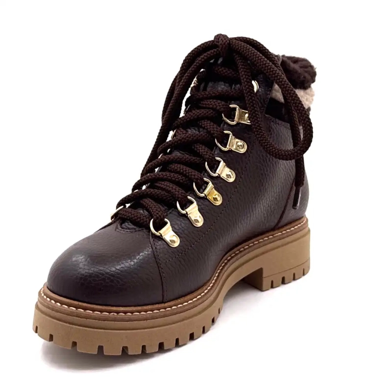 Elena 37953 Brunt kornet skinn Ivoire Chaussures