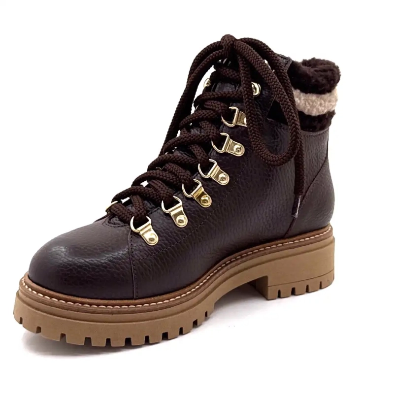 Elena 37953 Καφέ Δέρμα με Σαγρέ Κοντά ... Ivoire Chaussures