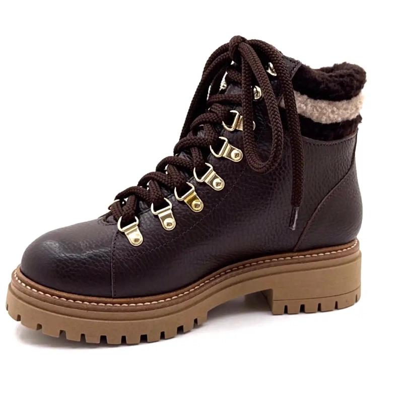 Elena 37953 Cuir Grainé Marron Ivoire Chaussures