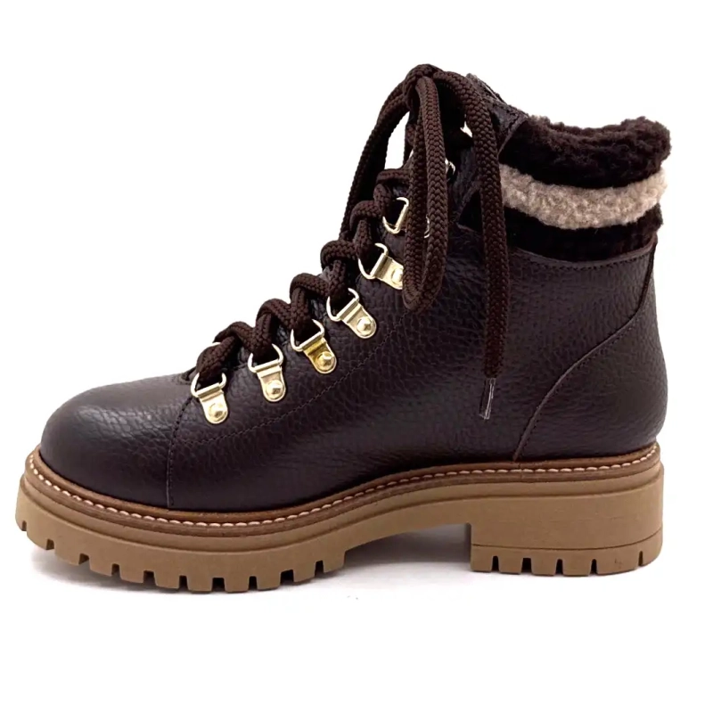 Elena 37953 Bruin Gekorreld Leer Ivoire Chaussures