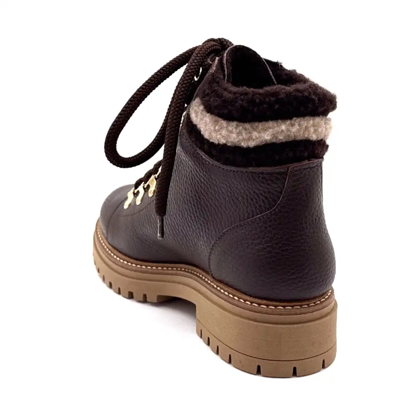 Elena 37953 Cuir Grainé Marron Ivoire Chaussures