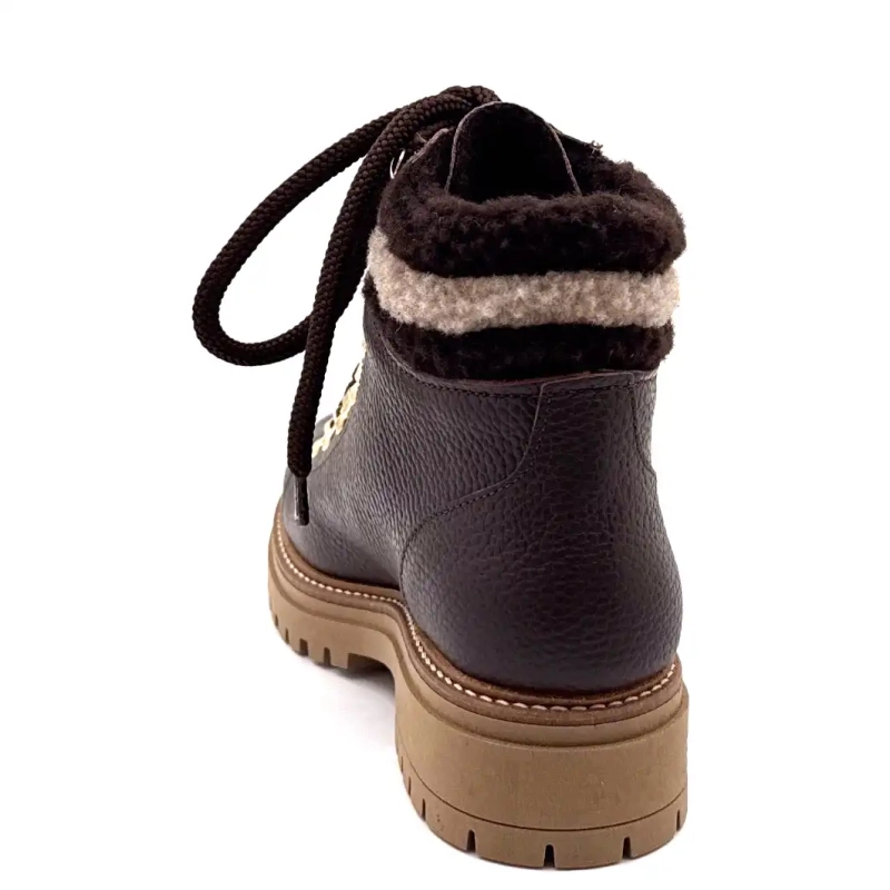 Elena 37953 Braunes genarbtes Leder Ivoire Chaussures