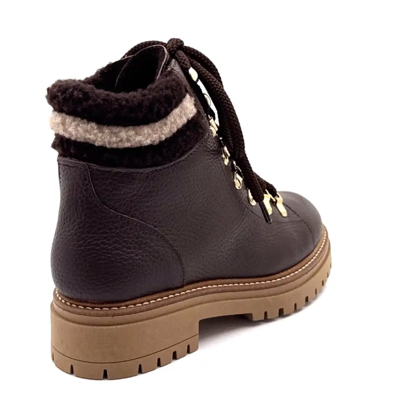 Elena 37953 Pelle Granulata Marrone Ivoire Chaussures