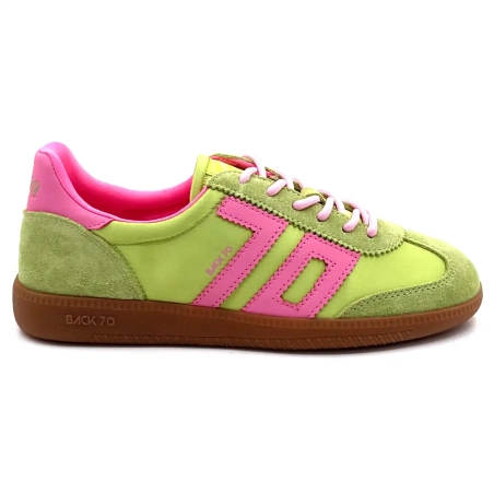 Back70 Ghost C26 Cuero, gamuza y textil Verde y rosa Ivoire Chaussures