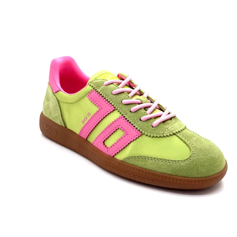 Back70 Ghost C26 Cuero, gamuza y textil Verde y rosa Ivoire Chaussures