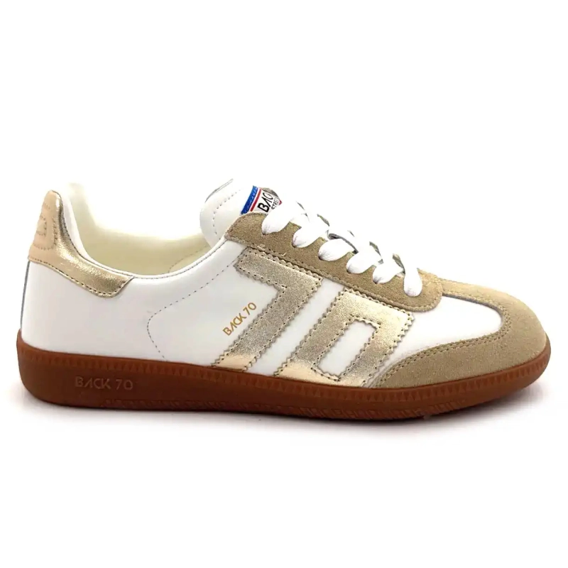 Back70 Cloud 2505-17 Pelle e camoscio Bianco e oro Ivoire Chaussures