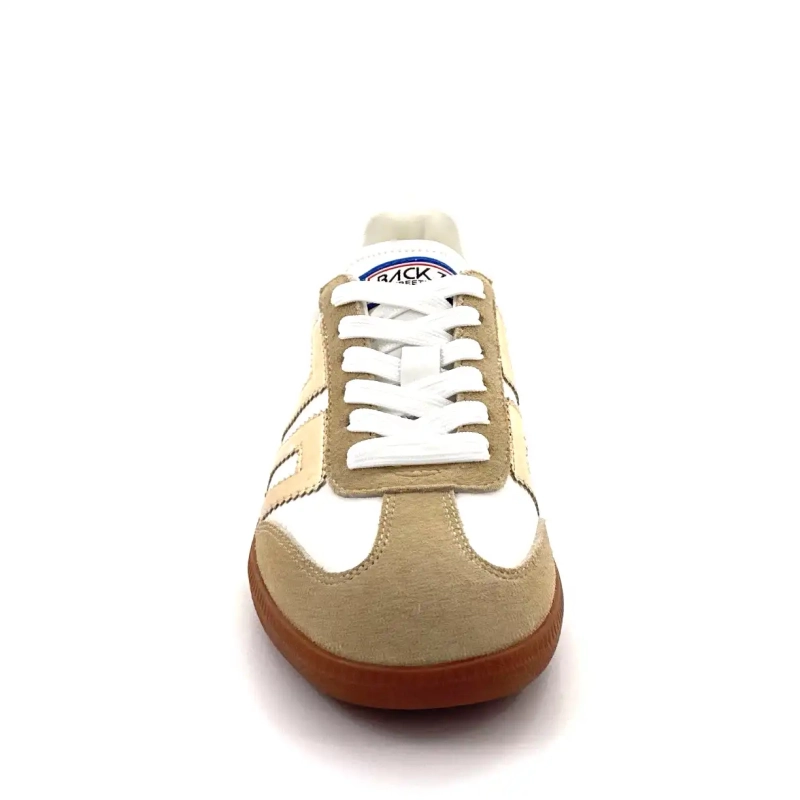 Back70 Cloud 2505-17 Cuir & Daim Blanc & Doré Ivoire Chaussures