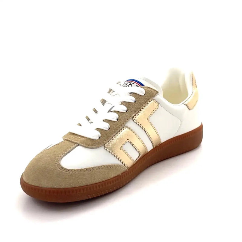 Back70 Cloud 2505-17 Läder & Mocka Vit & Guld Ivoire Chaussures
