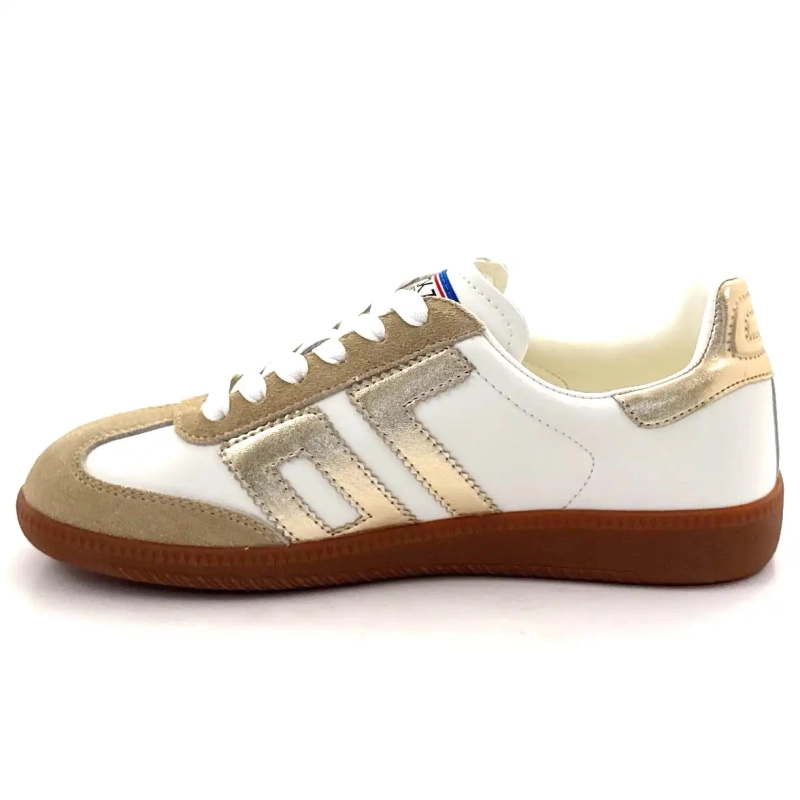 Back70 Cloud 2505-17 Skóra i zamsz Biały i złoty Ivoire Chaussures