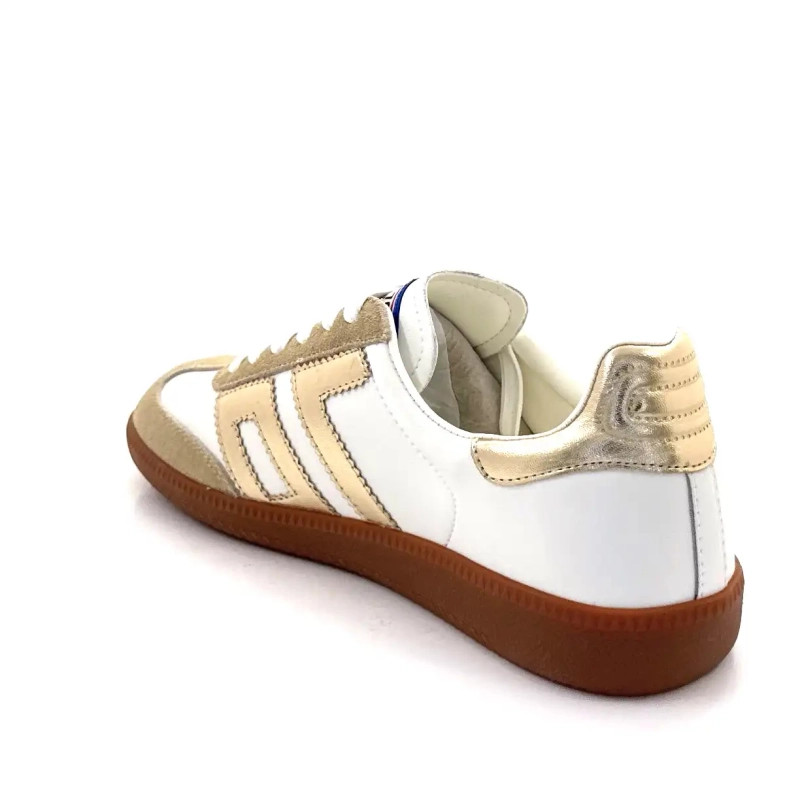 Back70 Cloud 2505-17 Leather & Suede White & Gold Ivoire Chaussures