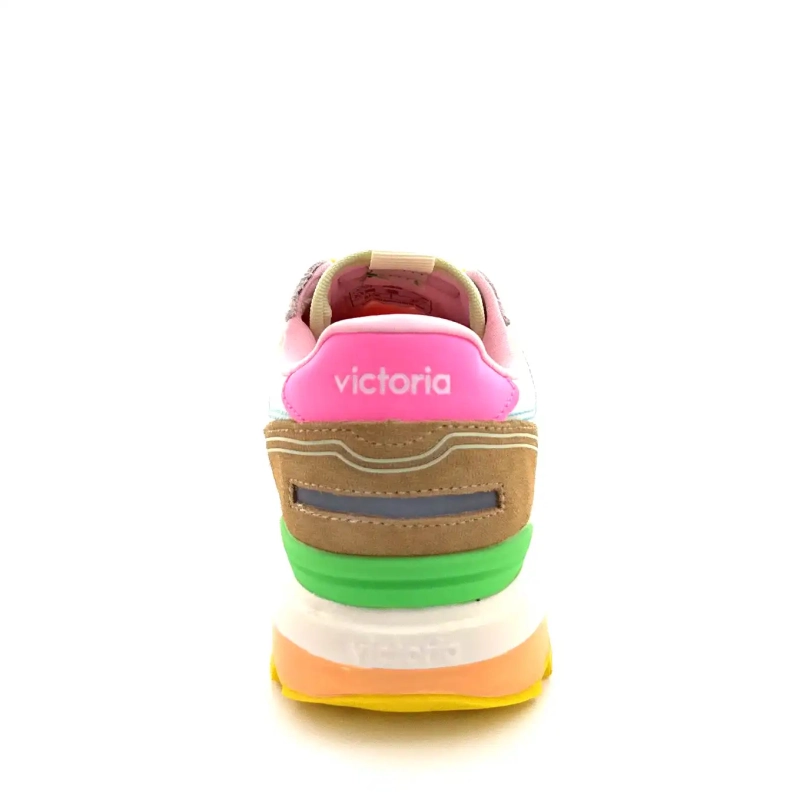 Victoria 1156114 Nylon și piele întoarsă bej multicolor Ivoire Chaussures