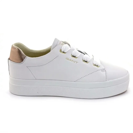 GANT 32531170 Avona Ceas din piele alb și auriu-roz Ivoire Chaussures