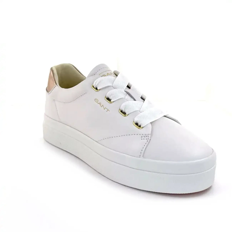 GANT 32531170 Avona Ceas din piele alb și auriu-roz Ivoire Chaussures