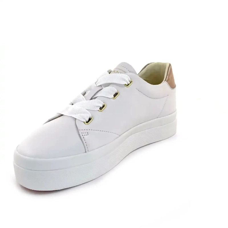 GANT 32531170 Avona Ceas din piele alb și auriu-roz Ivoire Chaussures