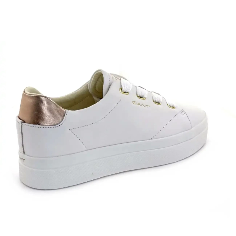 GANT 32531170 Avona Couro Branco e Ouro Rosa Ivoire Chaussures