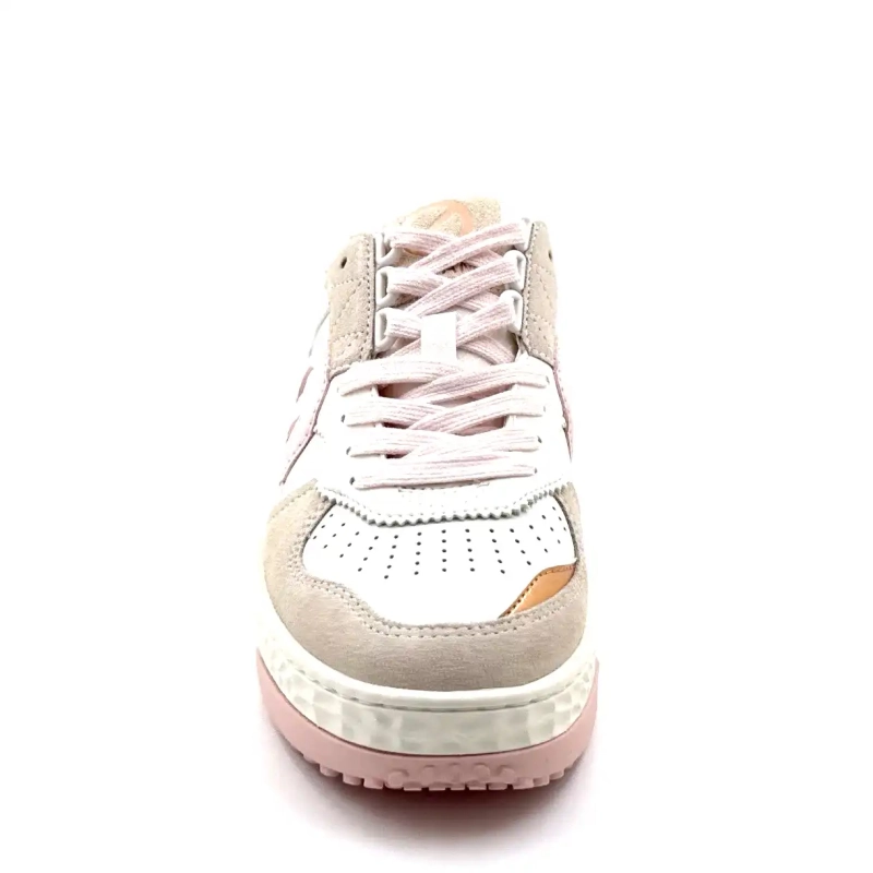 No Name Tyler Court Δέρμα, σουέτ και ύφασμα Ροζ & Λευκό Ivoire Chaussures