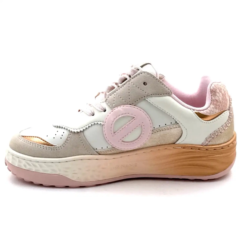 No Name Tyler Court Cuir, Daim & Textile Rose & Blanc Ivoire Chaussures
