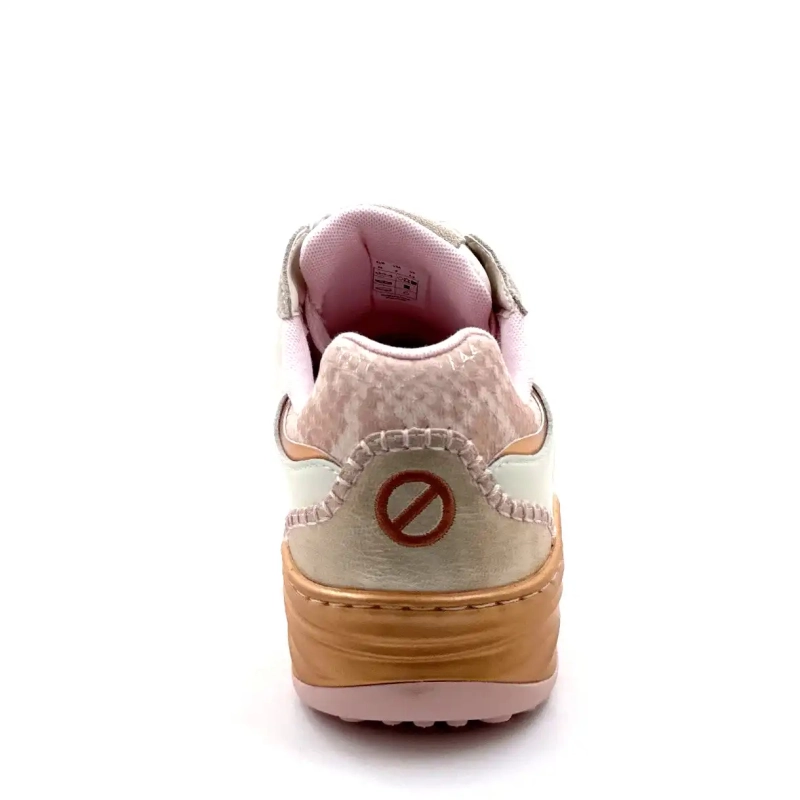 No Name Tyler Court Skinn, Semsket skinn og Tekstil Rosa og Hvit Ivoire Chaussures