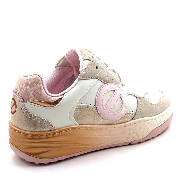 No Name Tyler Court Cuero, gamuza y textil Rosa y blanco Ivoire Chaussures