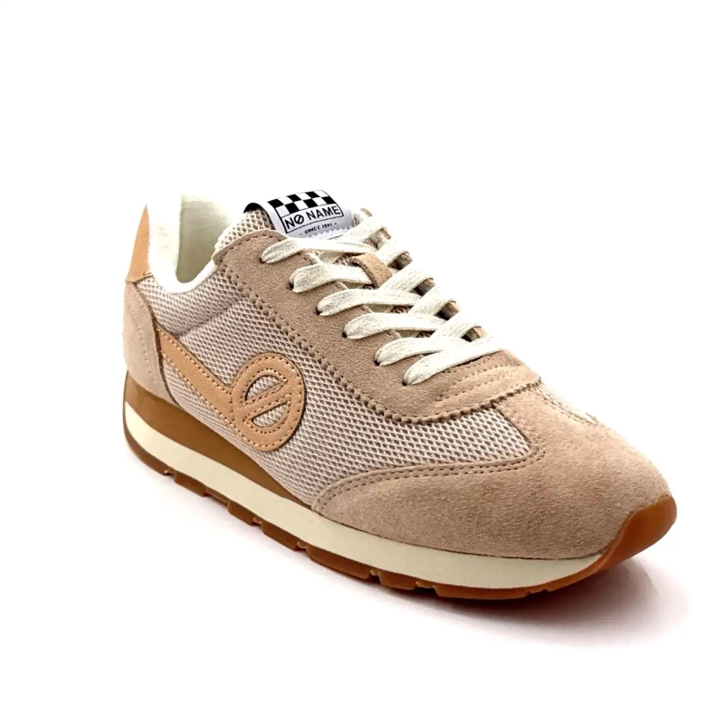 No Name City - Löparjoggingbyxor i läder och textil Beige & Dune Ivoire Chaussures