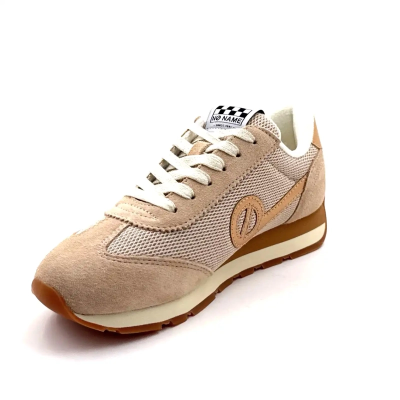 No Name City - Run Jogger női bőr és textil bézs és dűneszínű Ivoire Chaussures